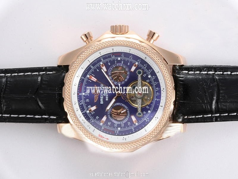Breitling Bentley Motors Mulliner Tourbillon Beige Dial Quartz Chronograph Blue Dial 49mm Watch