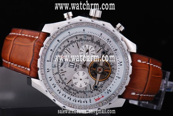 Breitling Bentley Motors Mulliner Tourbillon Beige Dial Stainless Steel Case Grey Dial Round Watch