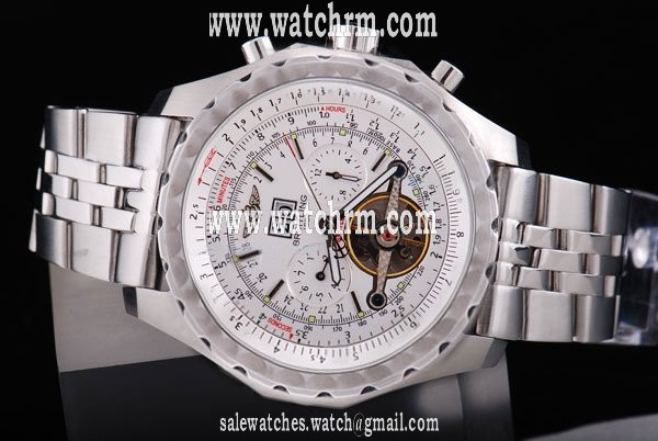 Breitling Bentley Motors Mulliner Tourbillon Beige Dial White Dial Stainless Steel Case Round Watch