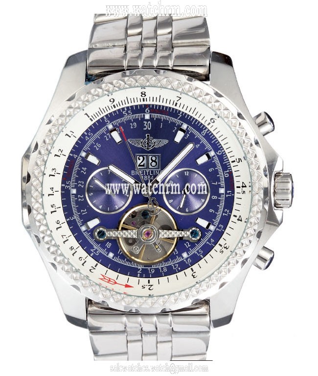 Breitling Bentley Motors Mulliner Tourbillon H18841 Automatic Blue Dial Round Watch