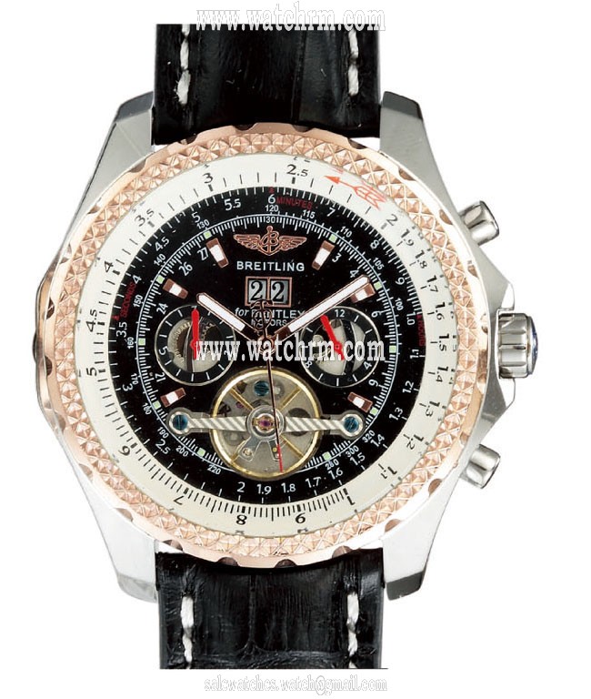 Breitling Bentley Motors Mulliner Tourbillon j18841 Automatic Black Dial Rose Gold Bezel Watch