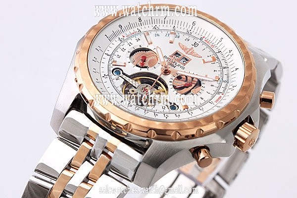 Breitling Bentley Motors Mulliner Tourbillon L18841 Automatic Rose Gold Bezel White Dial Watch
