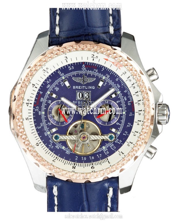 Breitling Bentley Motors Mulliner Tourbillon L18841 Blue Dial 48.7mm Tourbillon Watch