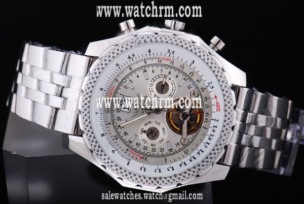 Breitling Bentley Motors Mulliner Tourbillon L18841 Stainless Steel Case Grey Dial Round Watch