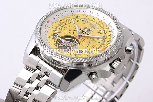 Breitling Bentley Motors Mulliner Tourbillon L18841 Yellow Dial Round Automatic Watch