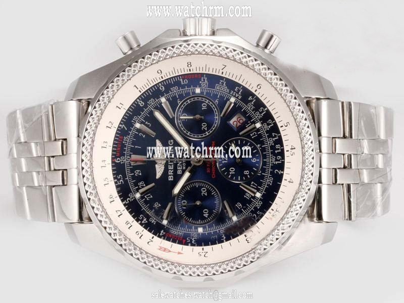 Breitling Bentley Motors T A25363 White Stainless Steel Strap Mens Round Watch