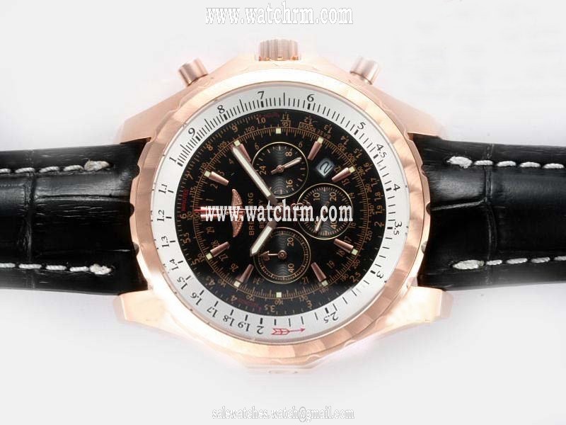 Breitling Bentley Motors T Black Dial Stainless Steel Bezel Black Stainless Steel Strap Mens Watch