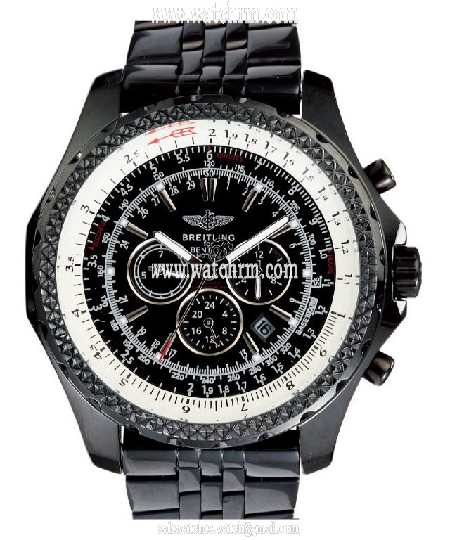 Breitling Bentley Motors T Black Dial Stainless Steel Case Stainless Steel Bezel Black Dial Watch