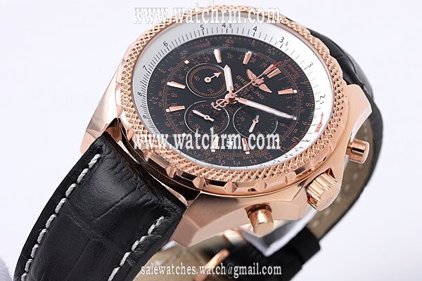 Breitling Bentley R2536712/B953 Black Dial 46mm Black Cow Leather Strap Watch