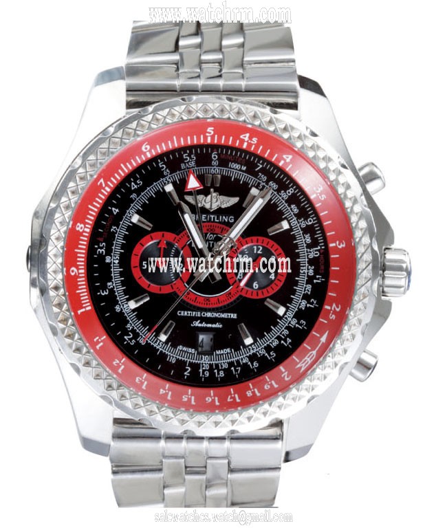 Breitling Bentley Supersports E2736529/BA62 Black Dial Round Silver Stainless Steel Strap Watch