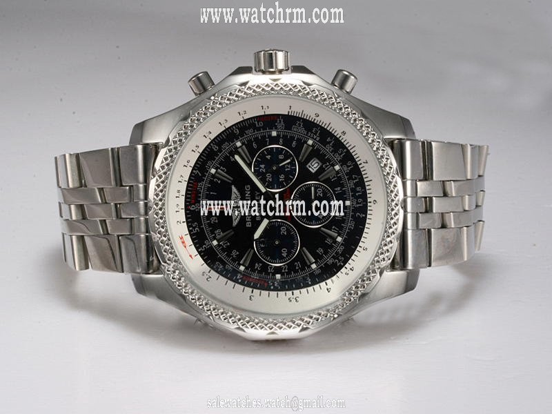 Breitling Blackbird B.Steel 44mm Black Dial Silver Stainless Steel Strap Watch