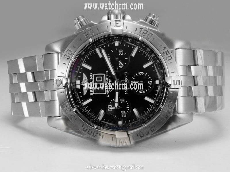 Breitling Blackbird B.Steel Stainless Steel Case Round Black Dial Watch