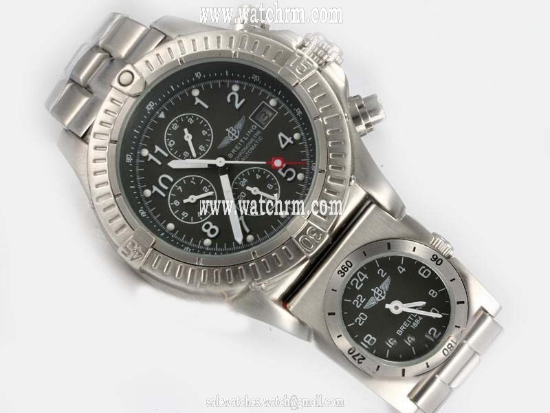 Breitling Blackbird Chronograph mit UTC A 13350 Automatic Stainless Steel Bezel Watch