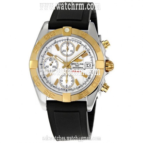 Breitling Chrono Galactic White Dial Black Rubber Strap Men's Watch C13358L2-A685BKPD