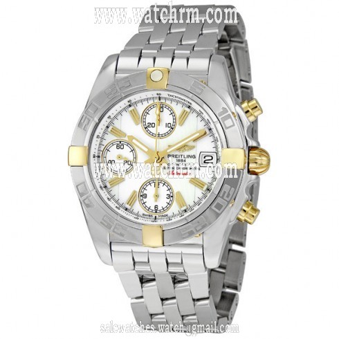Breitling Chrono Galactic White Dial Chronograph Stainless Steel Men's Watch B13358L2-A700SS