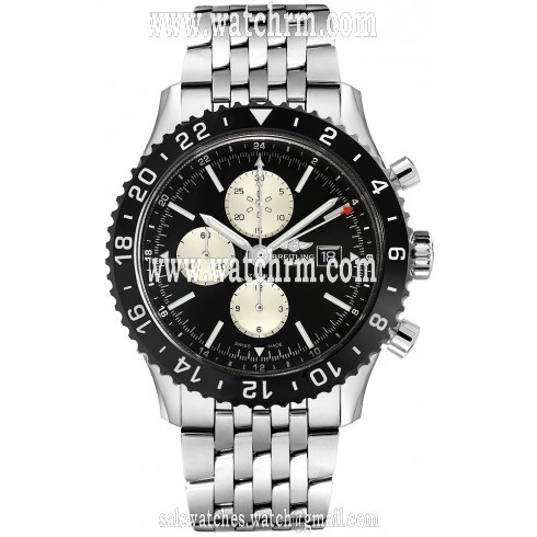Breitling Chronoliner Black Dial Stainless Steel Automatic Men's Watch Y2431012/BE10