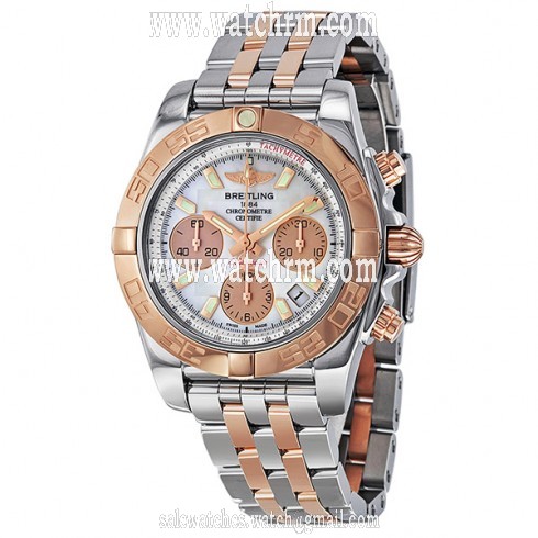 Breitling Chronomat 41 Automatic Chronograph Rose Gold and Stainless Steel Men's Watch CB014012-A722TT