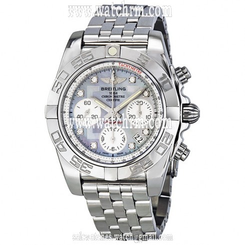 Breitling Chronomat 41 Automatic Diamond Mother of Pearl Dial Men's Watch AB014012-G712SS