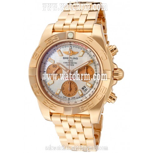 Breitling Chronomat 41 Mother Of Pearl Dial 18k Rose Gold Men's Watch