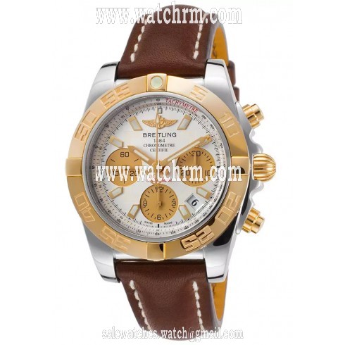 Breitling Chronomat 41 Silver Dial Chronograph Automatic Men's Watch CB14012-G713BRLT