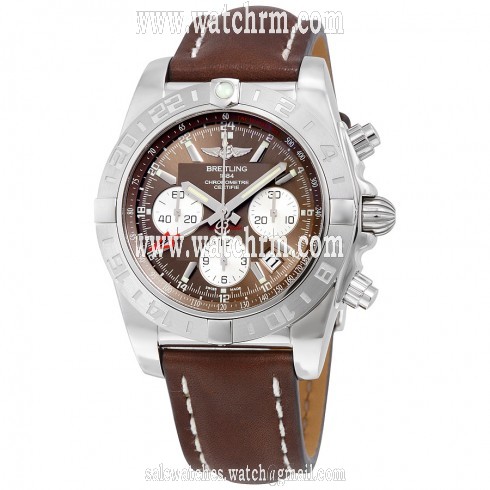 Breitling Chronomat 44 Automatic Brown Dial Brown Leather Men's Watch AB042011-Q589BRLT