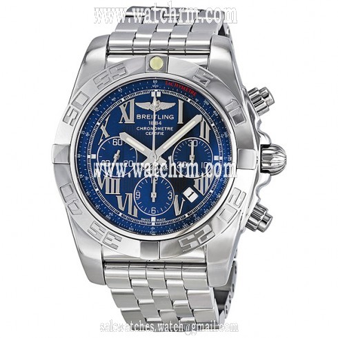 Breitling Chronomat 44 Automatic Chronograph Blue Dial Men's Watch AB011012-C783SS