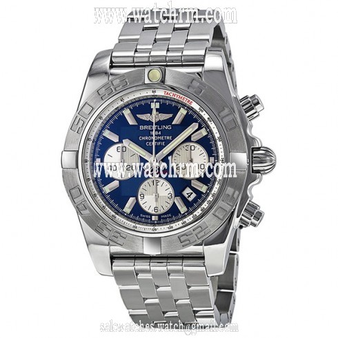 Breitling Chronomat 44 Automatic Chronograph Blue Dial Stainless Steel Men's Watch AB011011-C788SS