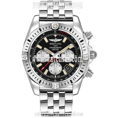 Breitling Chronomat 44 Black Chronograph Stainless Steel Automatic Men's AB01154G-BD13SS