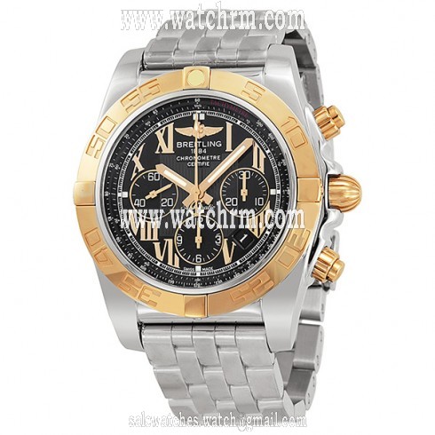 Breitling Chronomat 44 Black Dial Stainless Steel Men's Watch CB011012-B957SS