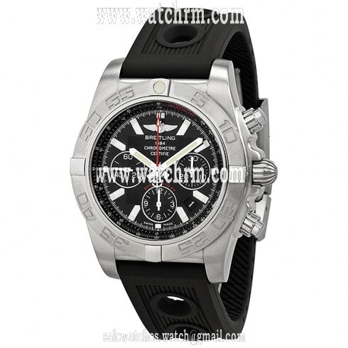 Breitling Chronomat 44 Black Rubber Black Dial Men's Watch AB011010-BB08BKOR