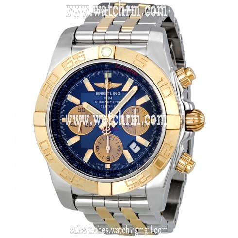 Breitling Chronomat 44 Blue Dial Steel and Gold Automatic Men's Watch CB011012-C790TT