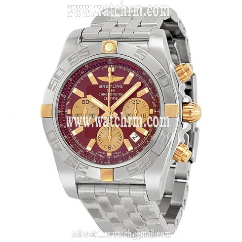 Breitling Chronomat 44 Burgandy Dial Stainless Steel Men's Watch IB011012-K524SS