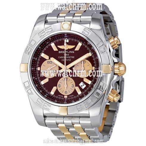 Breitling Chronomat 44 Chronograph Automatic Burgundy Dial Men's Watch IB011012-