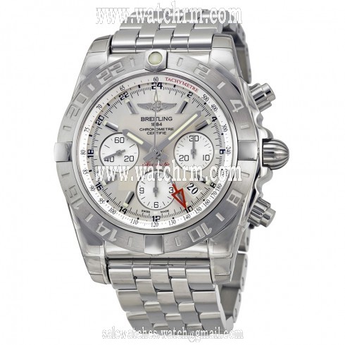 Breitling Chronomat 44 Chronograph Automatic Silver Dial Men's Watch AB042011-G745SS