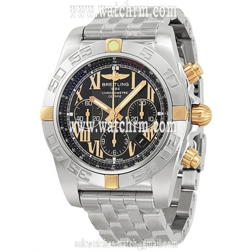 Breitling Chronomat 44 Chronograph Black Dial Stainless Steel Men's Watch IB011012-B957SS