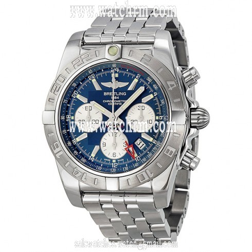 Breitling Chronomat 44 GMT Automatic Chronograph Blue Dial Men's Watch AB042011-C851SS