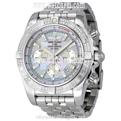 Breitling Chronomat 44 Mother of Pearl Diamond Men's Watch AB0110AA-G686SS
