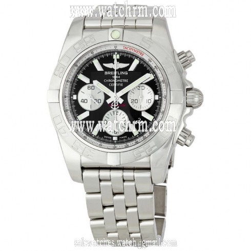Breitling Chronomat 44 Onyx Black Dial Chronograph Men's Watch AB011011-B967SS