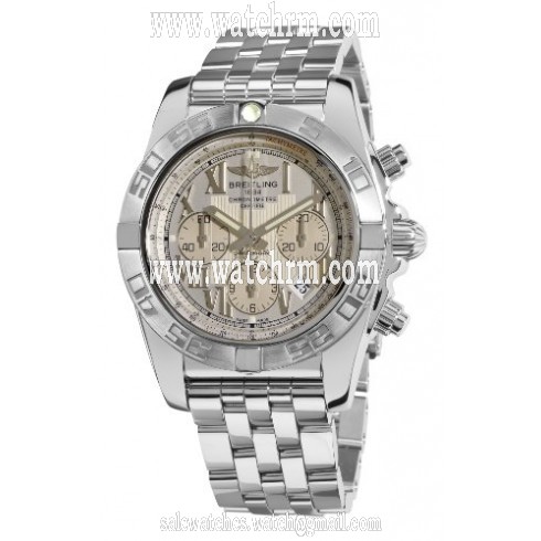 Breitling Chronomat 44 Silver Dial Stainless Steel Automatic Men's Watch AB011011/G676SS