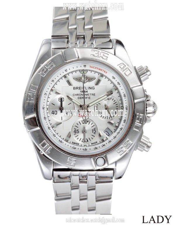 Breitling Chronomat B01 AB011011/G684 White Dial Silver Stainless Steel Strap Round Watch