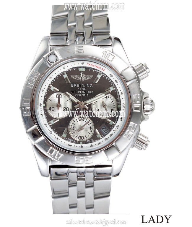 Breitling Chronomat B01 AB011011/M524 coffee Dial 43.5mm Silver Stainless Steel Strap Watch