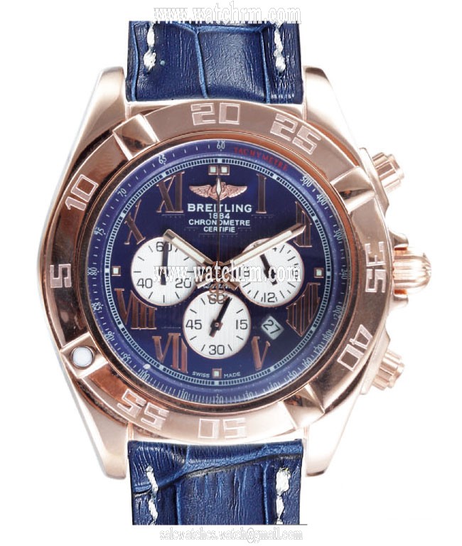 Breitling Chronomat B01 AB011012/C783-3CD Rose Gold Case Blue Dial 43.5mm Watch