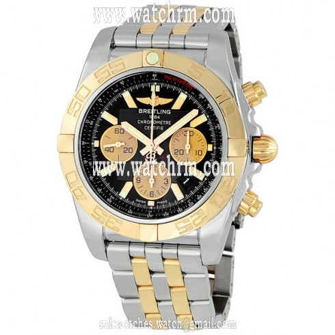 Breitling Chronomat B01 Black Dial Two Tone Men's Watch CB011012-B968TT