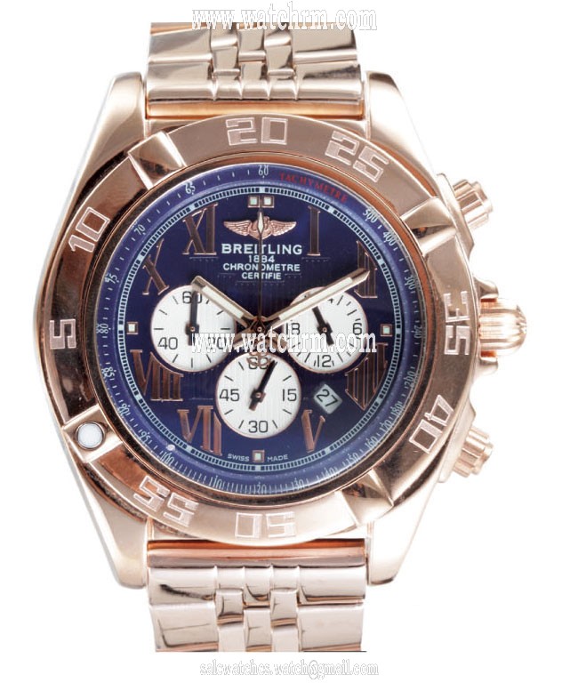 Breitling Chronomat B01 IB011012/C784-TT Rose Gold Case Round Black Dial Watch