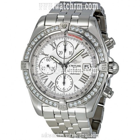 Breitling Chronomat Beige Dial Diamond Bezel Men's Watch A1335653-A653S
