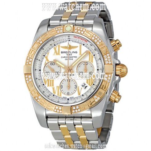 Breitling Chronomat Black Dial Automatic Chronograph Two Tone Men's Watch CB0110AA/G677