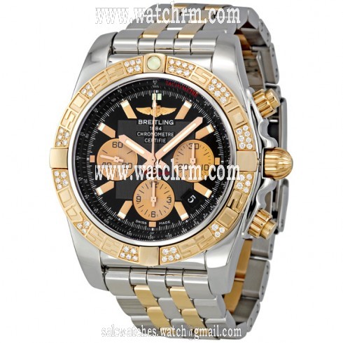 Breitling Chronomat Black Dial Automatic Two-tone Men's Watch CB0110AA/B968
