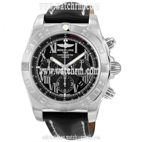 Breitling Chronomat Black Leather Men's Watch AB011011-B956BKLT