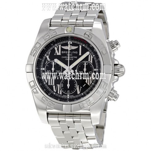 Breitling Chronomat Black Stainless Steel Automatic Men's Watch AB011012-B956SS
