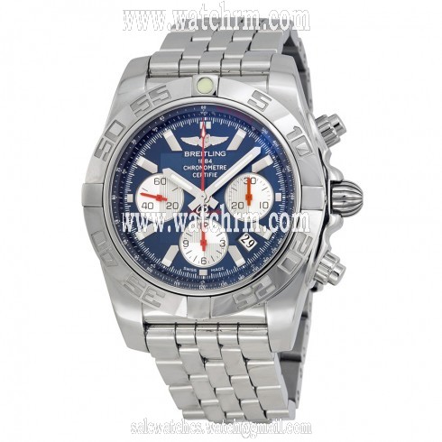 Breitling Chronomat Chronograph Blue Dial Stainless Steel Men's Watch AB01106A-C867SS